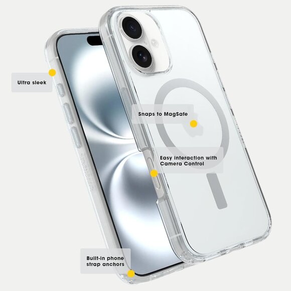 OtterBox iPhone 16 Pro Symmetry Series Case - CLEAR edge protection wireless - Picture 6 of 6